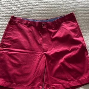 Brooks Brothers Cherry Red Flat-Front 9 inch shorts